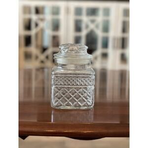 Vintage Anchor Hocking Wexford Glass Canister Jar With Lid